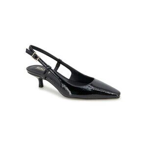 Kenneth Cole Reaction Black Patent Slingback Pointed Toe Kitten Heel